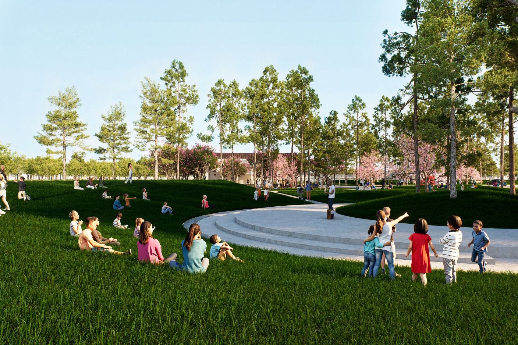 MacGregor Park Rendering, Promenade Amphitheater Lawn