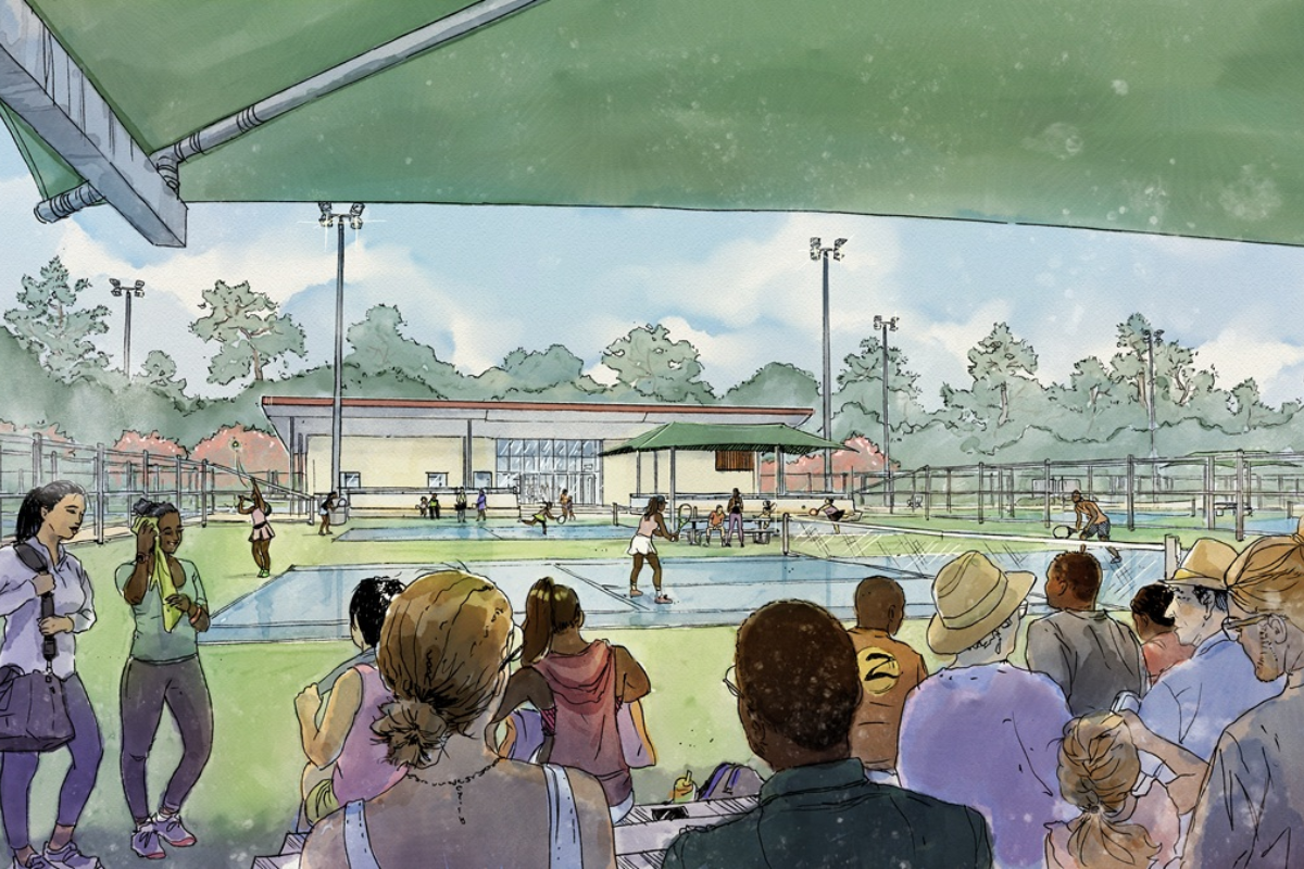 MacGregor Park $75 million renovation project tennis court rendering.