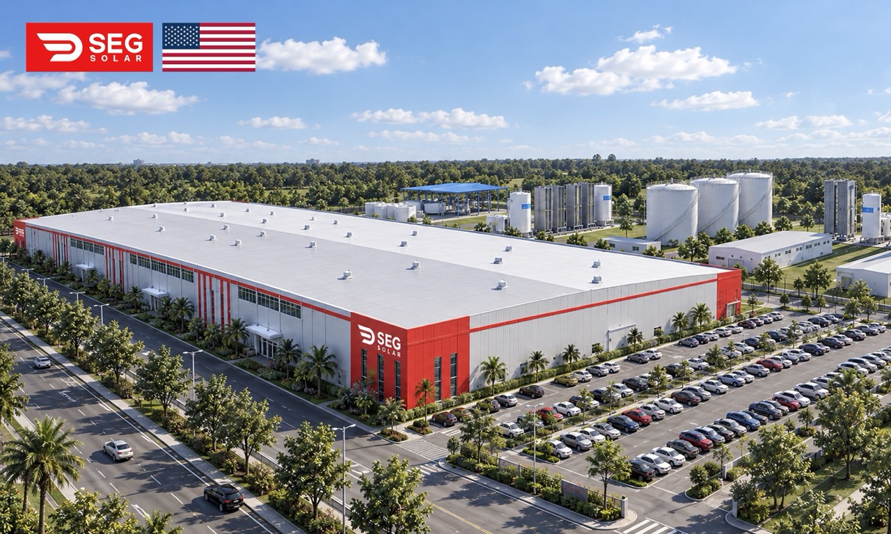 Rendering of SEG Solar’s Planned 4 GW Solar Cell Facility in Tomball